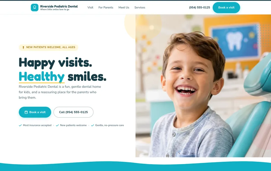 Riverside Pediatric Dental sample website